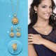 SET IZA :: EARRINGS, RING, PENDANT WITH CHAIN